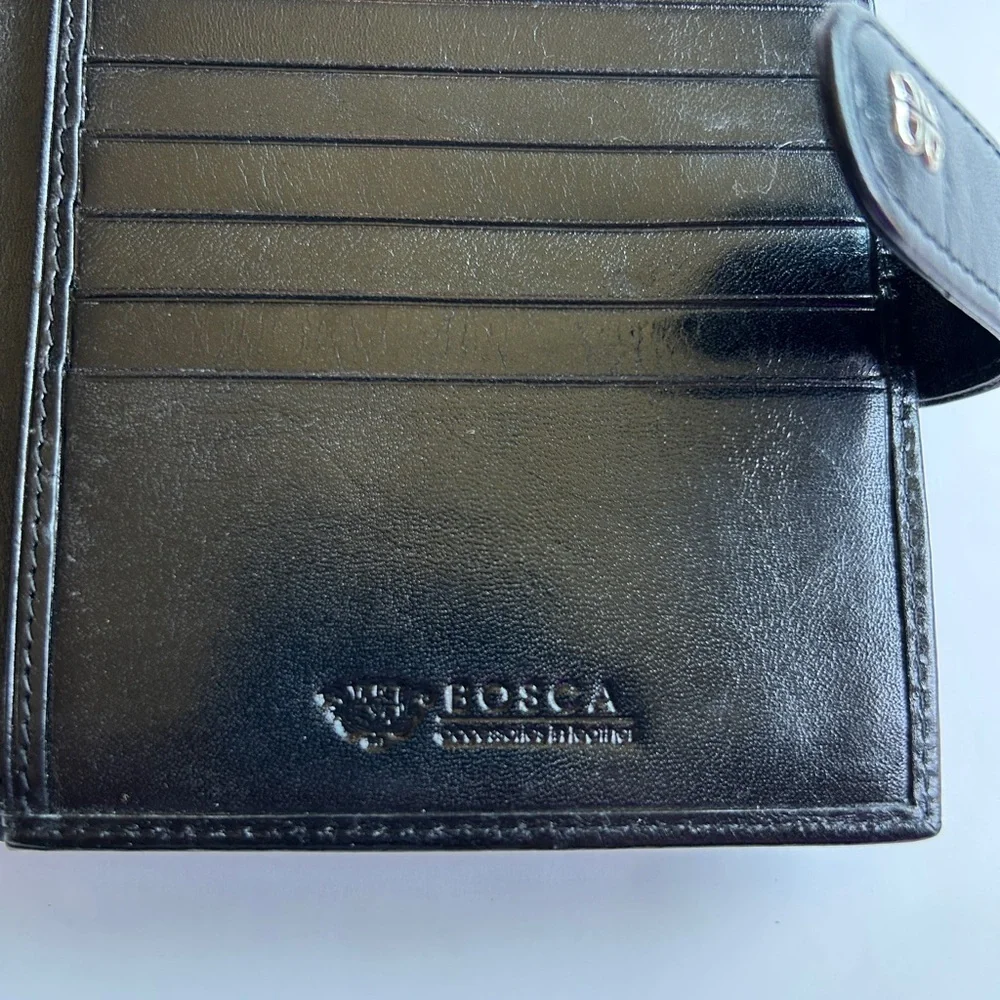 Bosca Black‎ Leather Key Card Holder Accessory